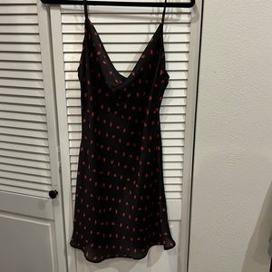 Black mini dress with lips !